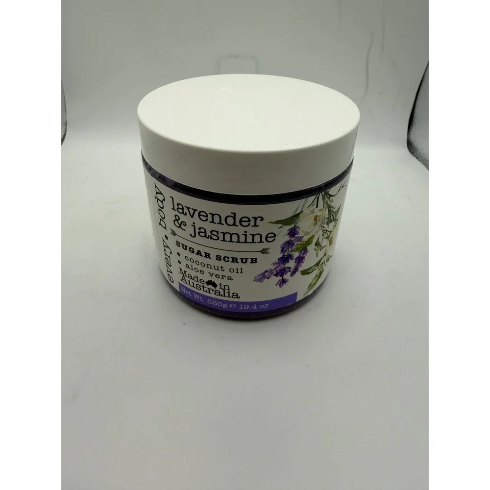 Every Body Lavender & Jasmine Sugar Scrub Coconut Oil Aloe Vera 19.4oz Australia